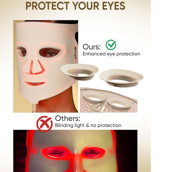 LED Red Light Mask for Face - Kingdo Upgraded Version 119 Leds - Picture 9 of 11